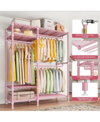 Clothes Rack Heavy Duty Loads 780LBS Clothing Racks for Hanging Clothes Adjustable Metal Portable Closet