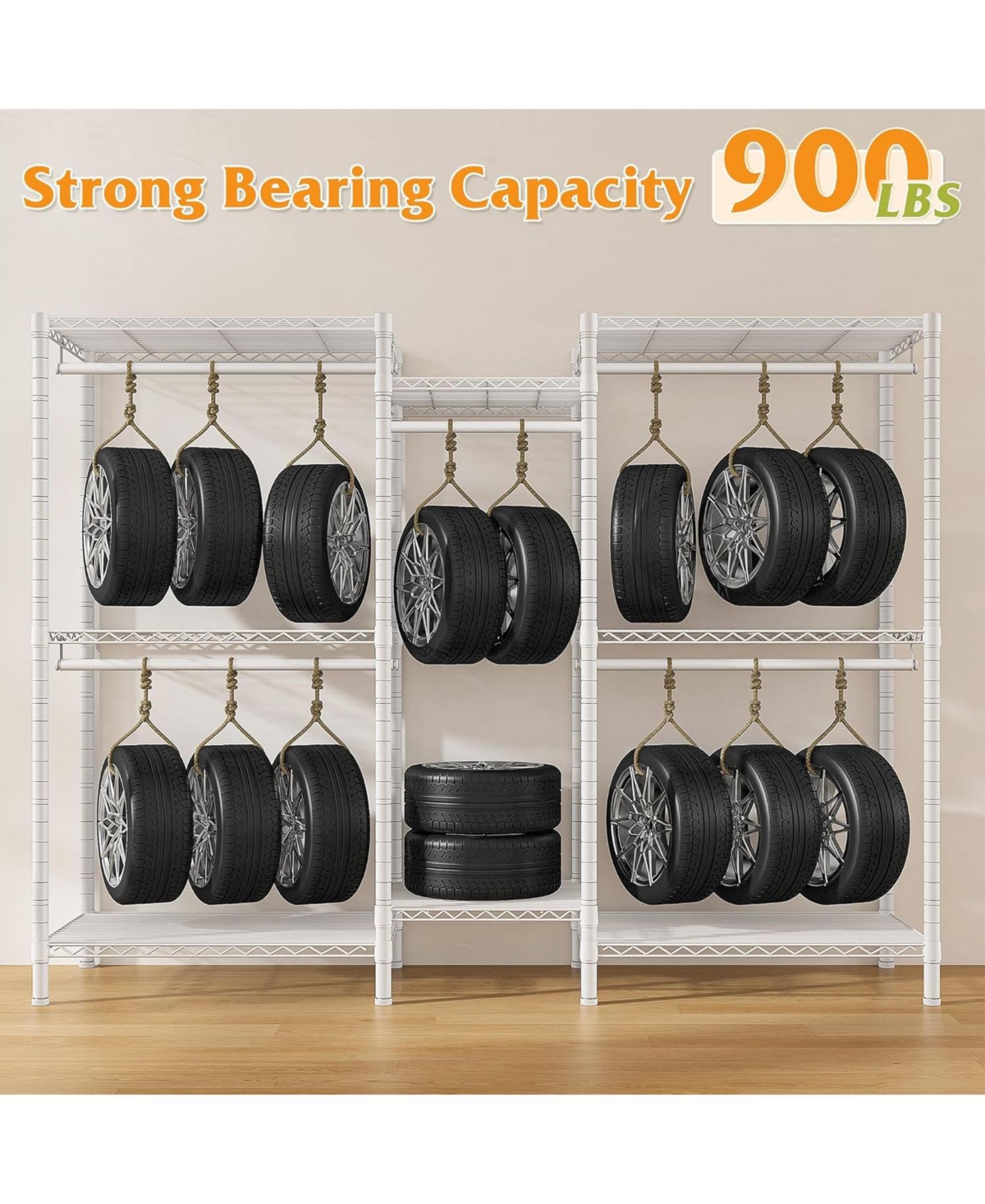 Raybee Clothes Rack, Clothing Racks for Hanging Clothes, L Shaped Clothing Rack for Corner 900LBS Heavy Duty Clothes Rack Garment Rack