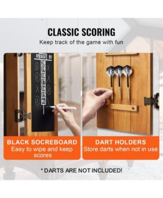 Dartboard Cabinet Solid Wood Hideaway Cabinet with Scoreboard (No Dartboard)