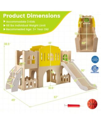 7 in 1 Toddler Slide and Climber Set with Basketball Hoop