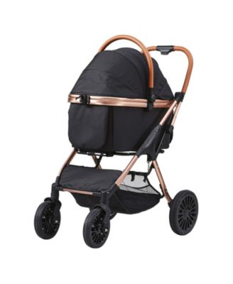 4-Wheel Pet Stroller with Detachable Carrier, Holds up to 66 lbs., Black