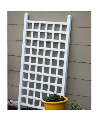 Dura-Trel Country Garden 35 x 66 Inch Vinyl Outdoor Garden Patio Trellis, White