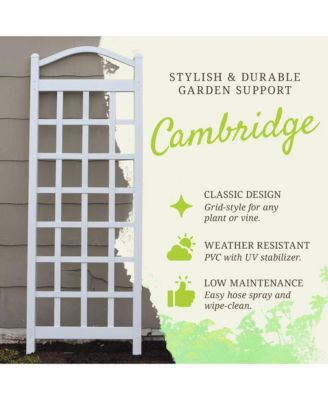 Dura-Trel Cambridge 28 x 75 Inch PVC Vinyl Outdoor Garden Patio Trellis, White