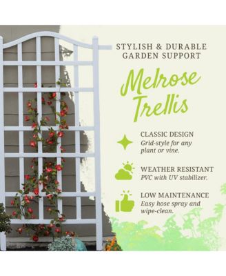 Dura-Trel Melrose 35 x 75 Inch Vinyl Outdoor Garden Patio Plant Trellis, White