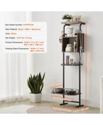 Elevated Pet Feeding Station with Storage Shelves