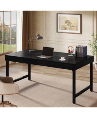 55" Industrial Executive Desk, Rustic Simple Computer Laptop Desk, Study Writing Table Business Workstation