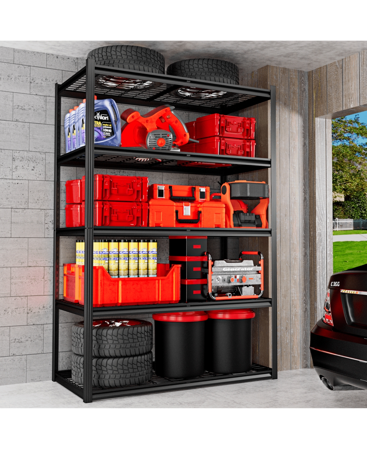 Lovmor in W x 72 in H x 24 in D Adjustable Heavy Duty Concealed Column Metal Shelving Unit