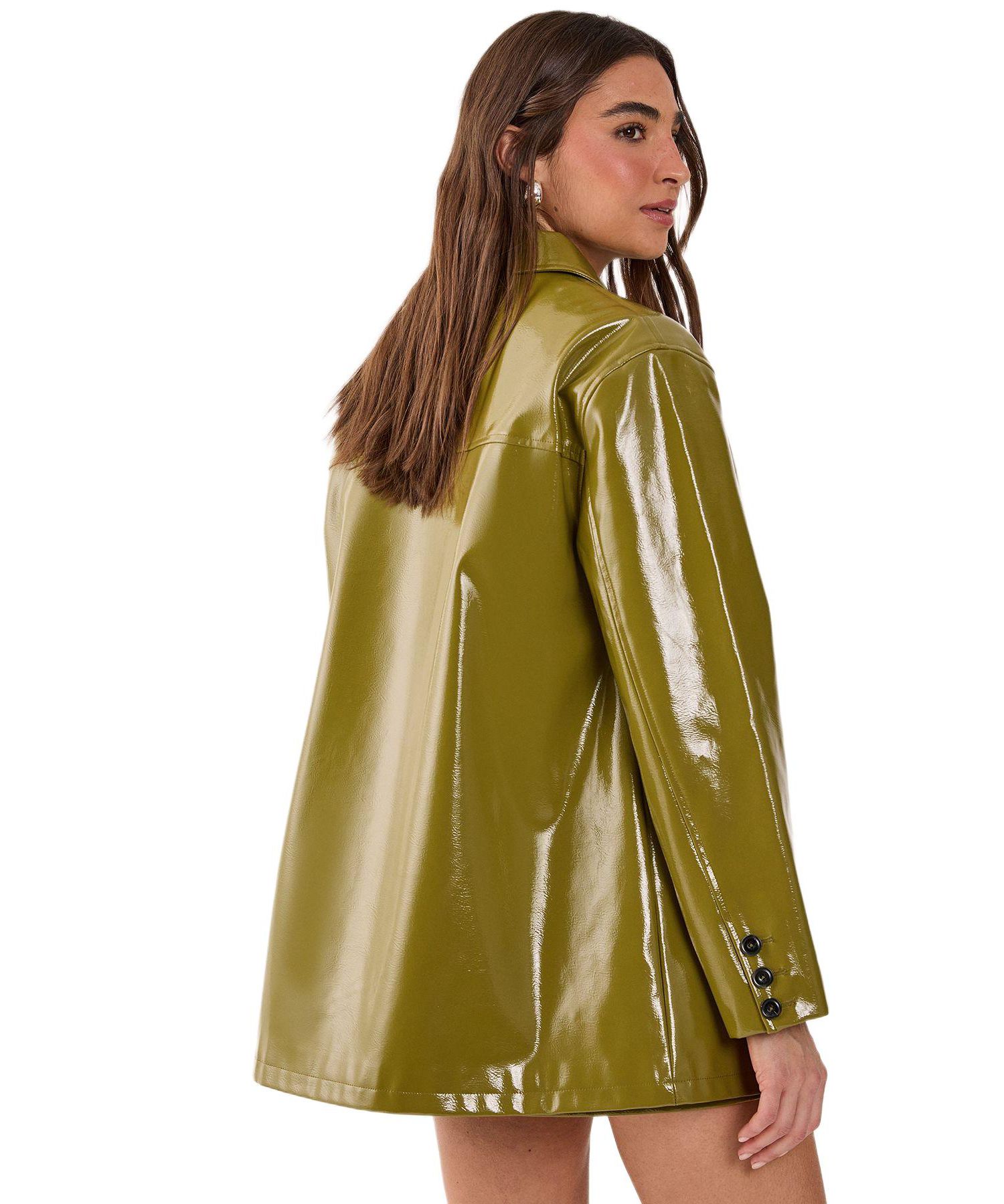 Women's Vinyl High Clean Longline Jacket