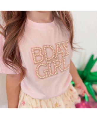 Girls Pearl BDay Patch Short Sleeve T-Shirt