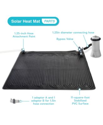 Solar Water Heater Mat for 8,000 Gallon Above Ground Swimming Pool, Black