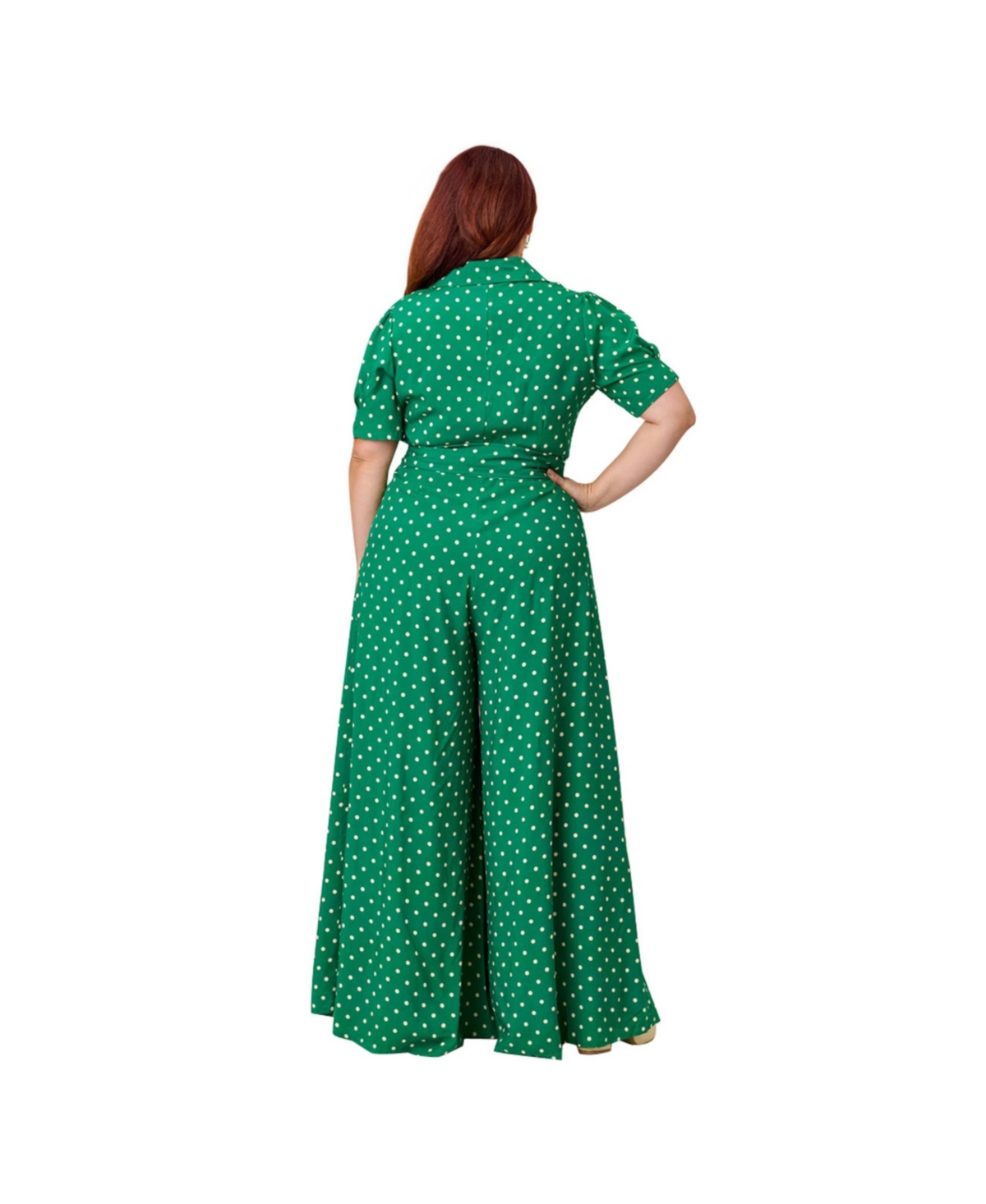 Unique Vintage Plus 1940s Flare Leg Jumpsuit