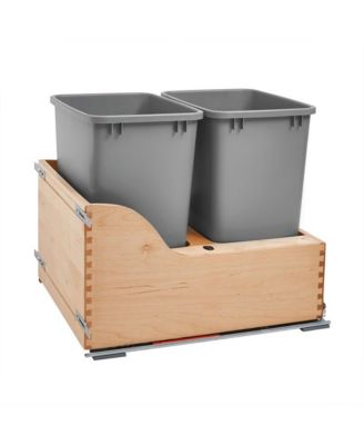 Double Pullout Trash Cans 35 qt. w/ Soft-close Slides, 4WCSC-2135DM-2