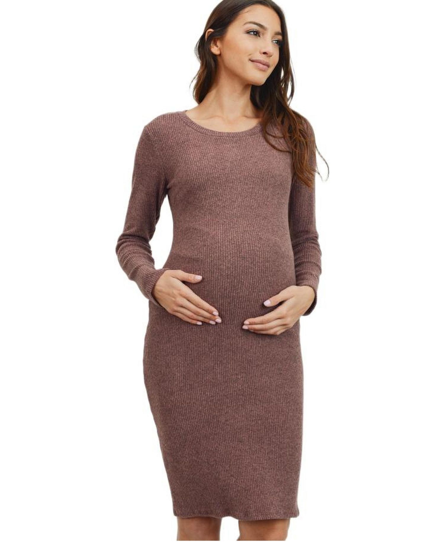 Women's Ribbed Knit Long Sleeve Dress
