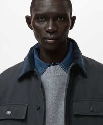 Men's Corduroy Collar Quilted Jacket