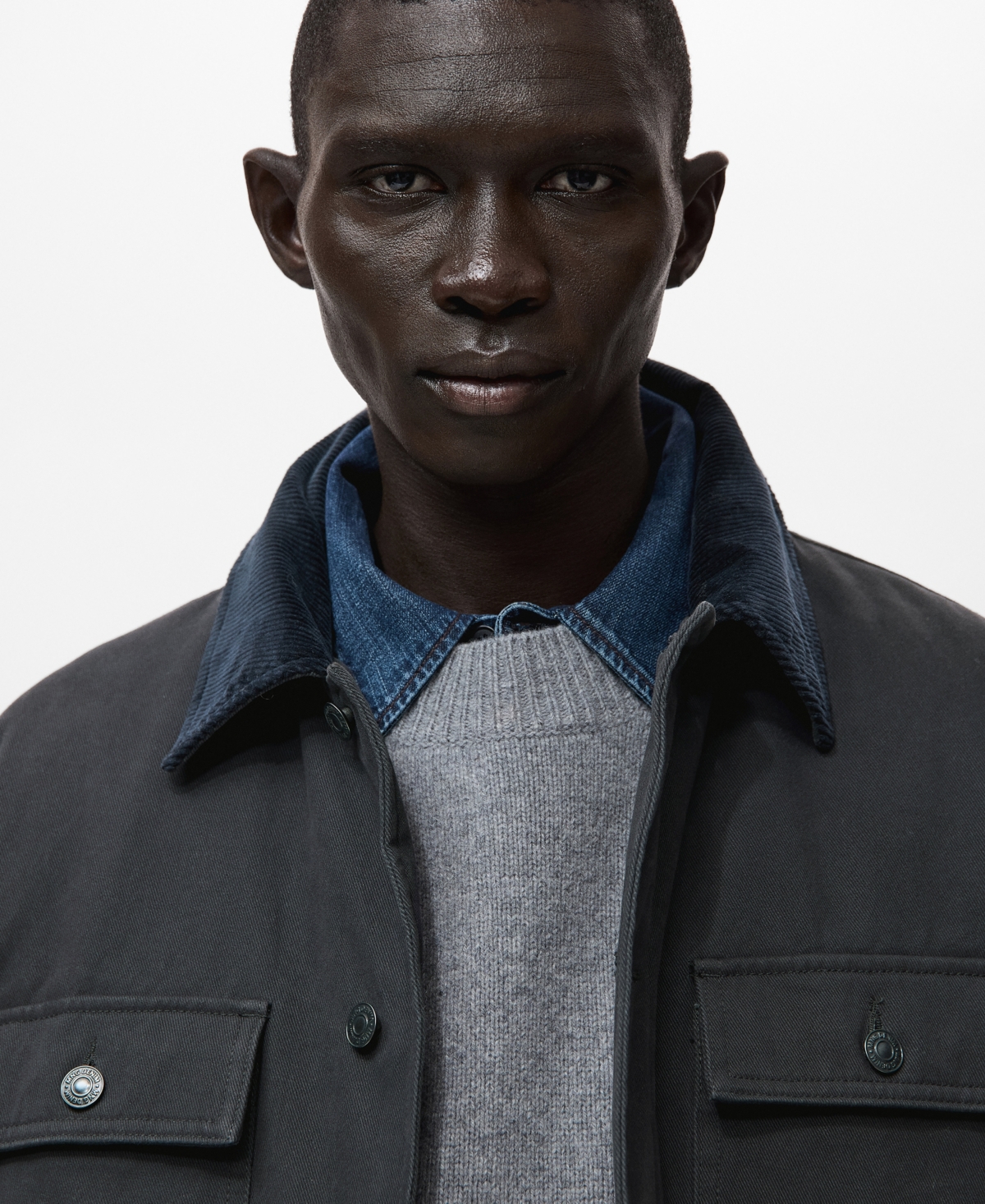 Mango Men's Corduroy Collar Quilted Jacket