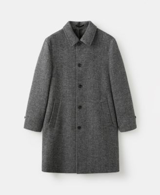 Men's Herringbone Wool-Blend Coat