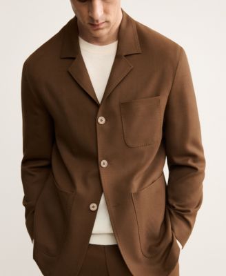 Men's Italian Virgin Wool Flannel Suit Jacket