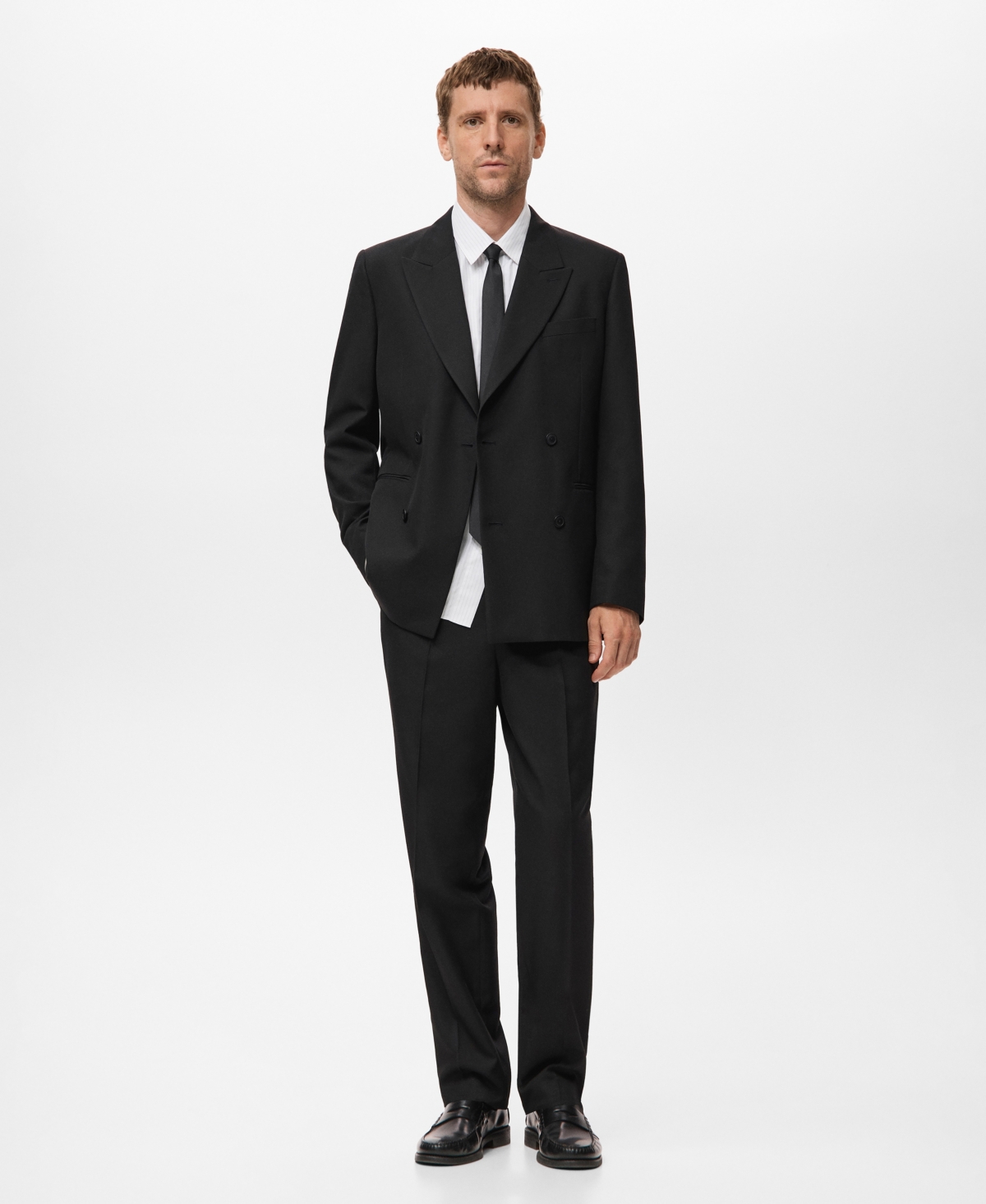 Mango Men's Regular-Fit Pleats Suit Pants