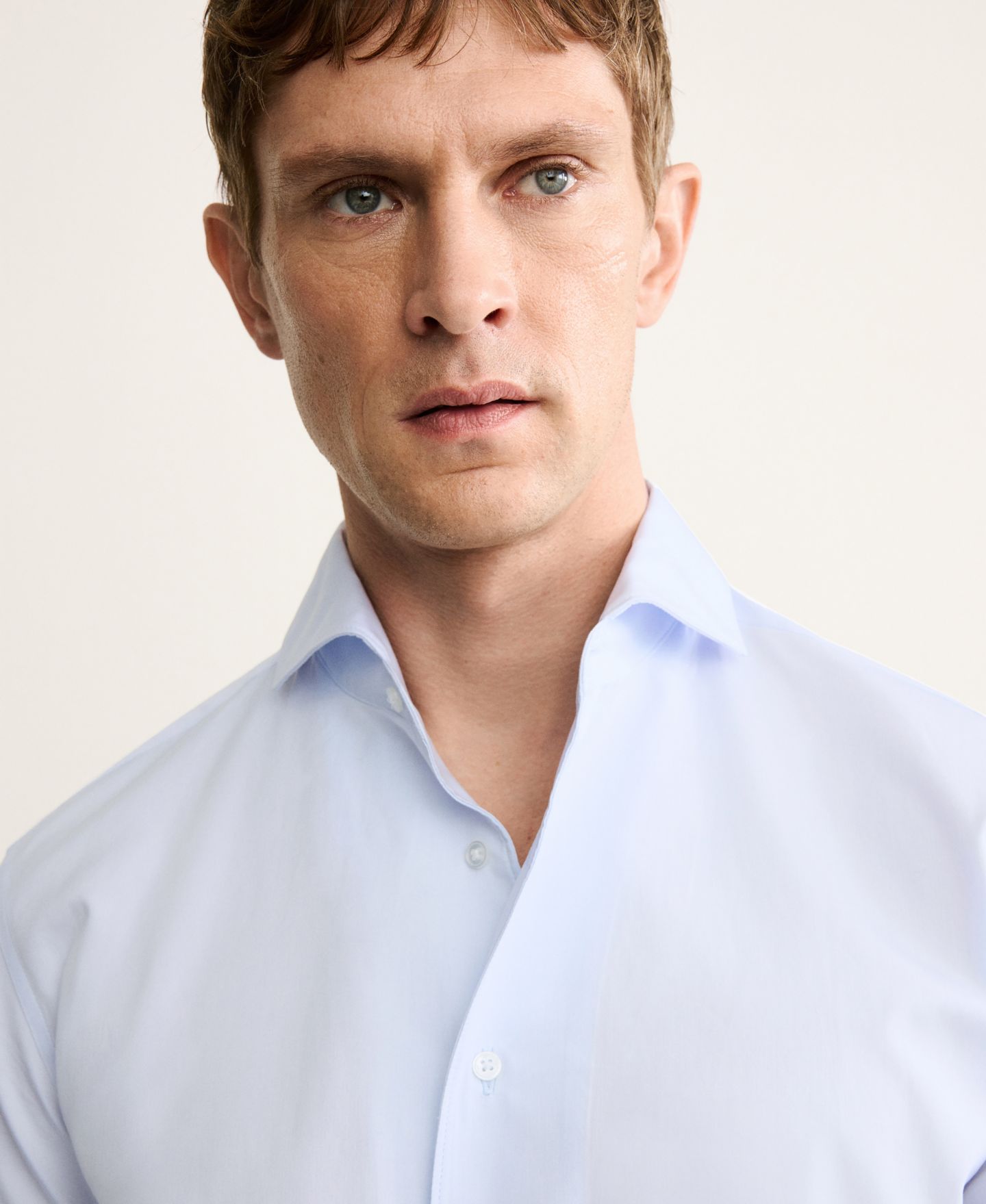 Мужская рубашка Mango Cotton Dress Shirt, цвет: Небесно-голубой — фото 4