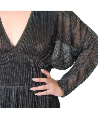 Plus Size Faux Wrap Maxi Dress