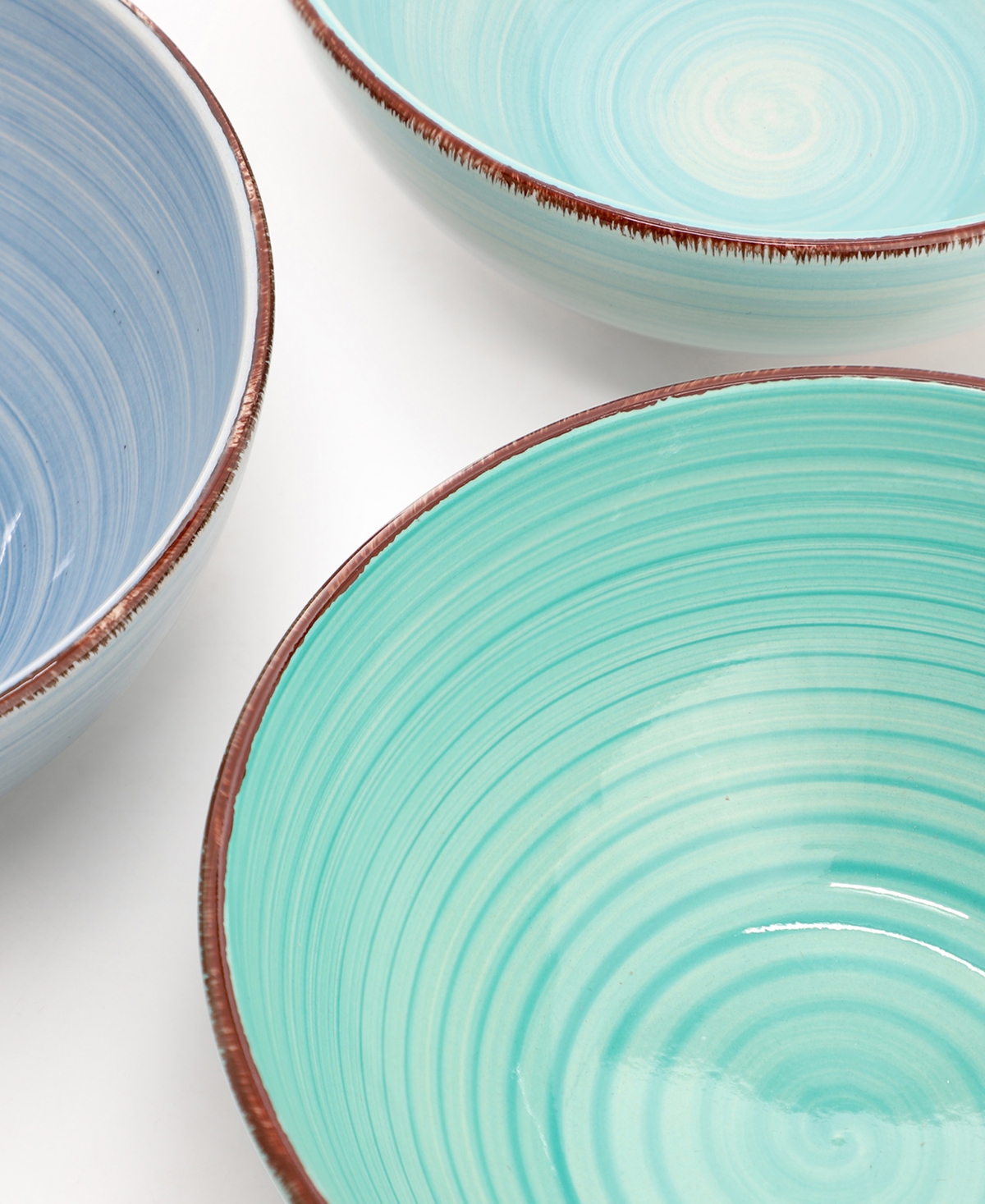 Elama Ridge Round Cereal Bowls, Set of 6, Service For 6