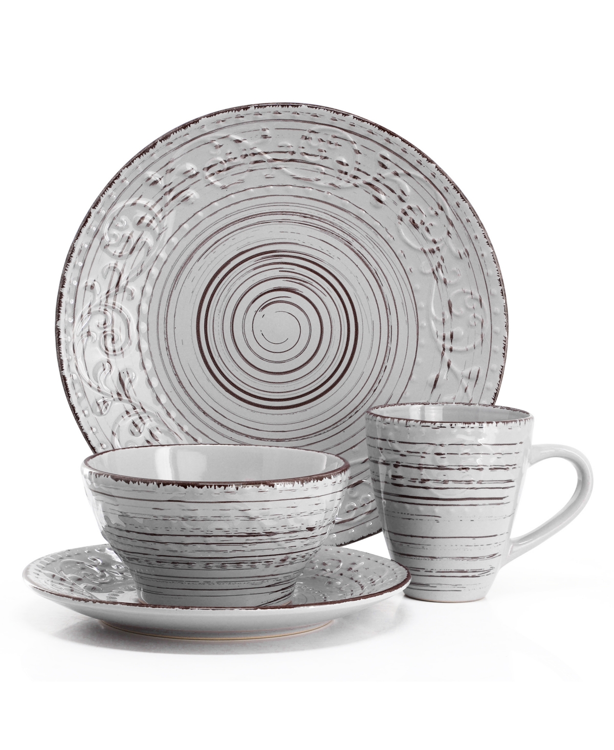Elama Malibu 16-Pc. Dinnerware Set, Service For 4