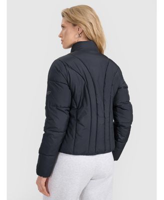 Women's down jacket with synthetic filling - black