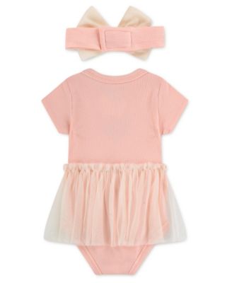 Baby Girls' Swoosh On Pointe Short-Sleeve Bodysuit and Headband, 2-Piece Set