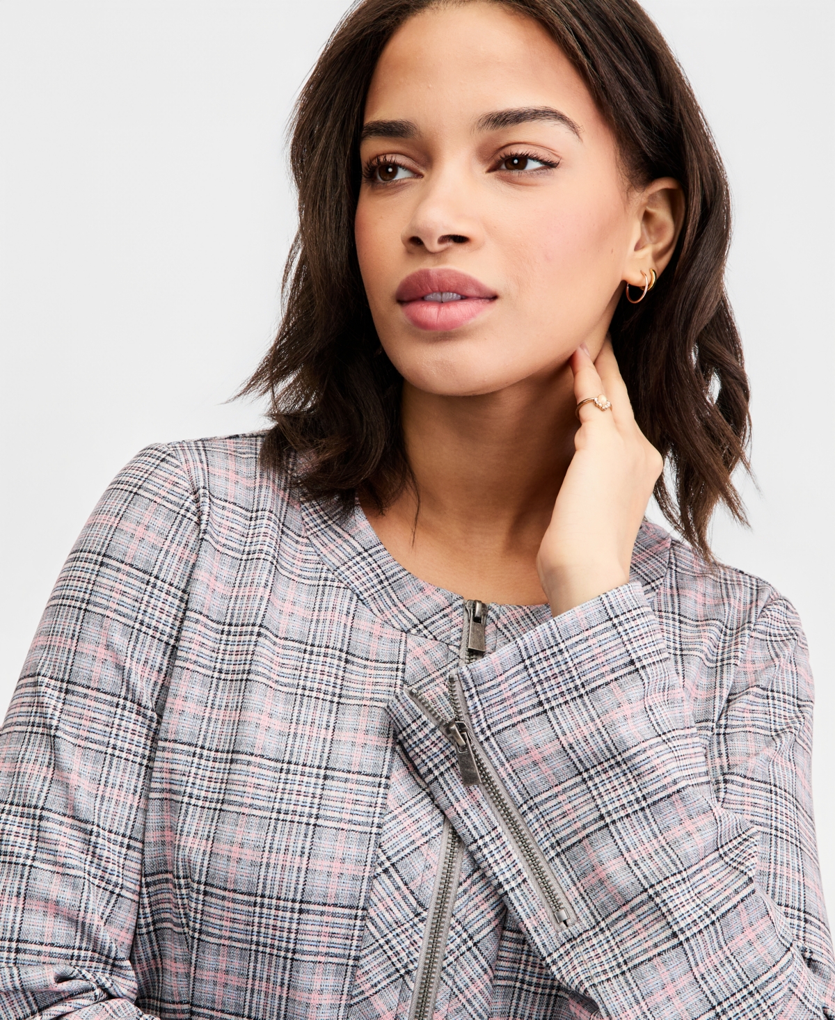 Liverpool Los Angeles Women's Glen Plaid Peplum Jacket