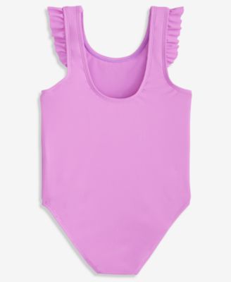 Toddler Girls' 2T-5T Sea Friends Graphic Ruffled One-Piece Swimsuit