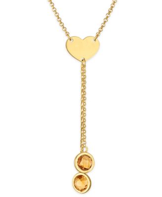 Garnet (2-3/8 ct. t.w.) Polished Heart Lariat Necklace in 14k Gold Over Sterling Silver (Also Available in Citrine)