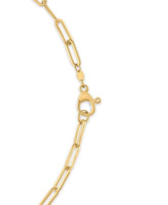 Multi-Gemstone (8.225 ct. t.w.) Carabiner Heart Paperclip Link Necklace in 14k Gold Over Sterling Silver