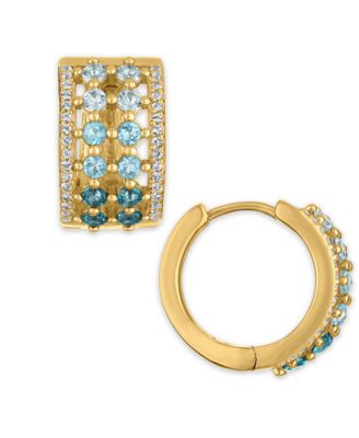 Multi-Gemstone (2 ct. t.w.) Huggie Hoop Earrings in 14k Gold Over Sterling Silver (Also Available in Amethyst)