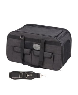 Rolling Pet Carrier with Telescopic Handle, Holds up to 35 lbs., Black