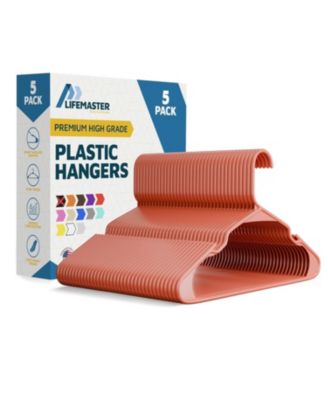 Heavy-Duty Plastic Non-Slip Space-Saving Hangers 5-Pack