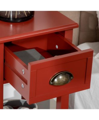 2-Tier Side Table with Drawer Shelf, End Table