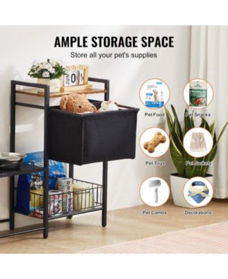 Elevated Pet Feeding Station with Storage & Organizer