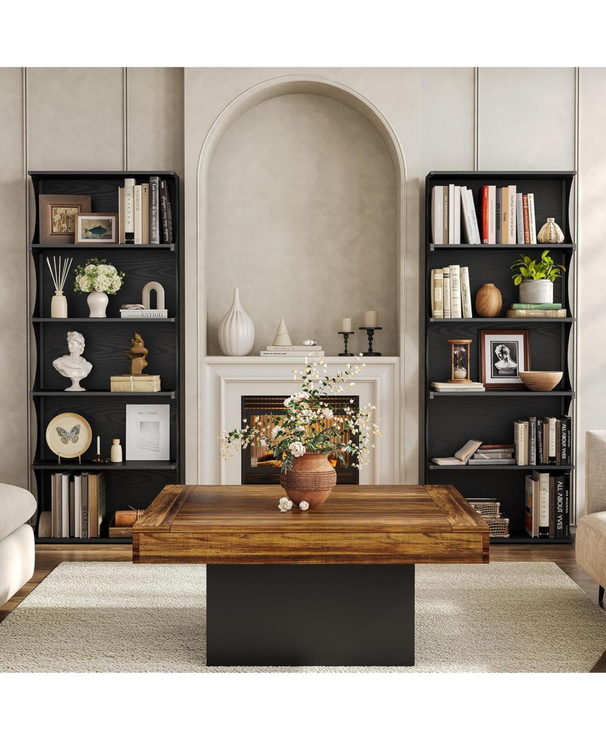 Tribesigns 5-Tier Bookcase, 70.8" Tall Open Shelf with Curved-Edge Design, Modern Display & Storage Shelf