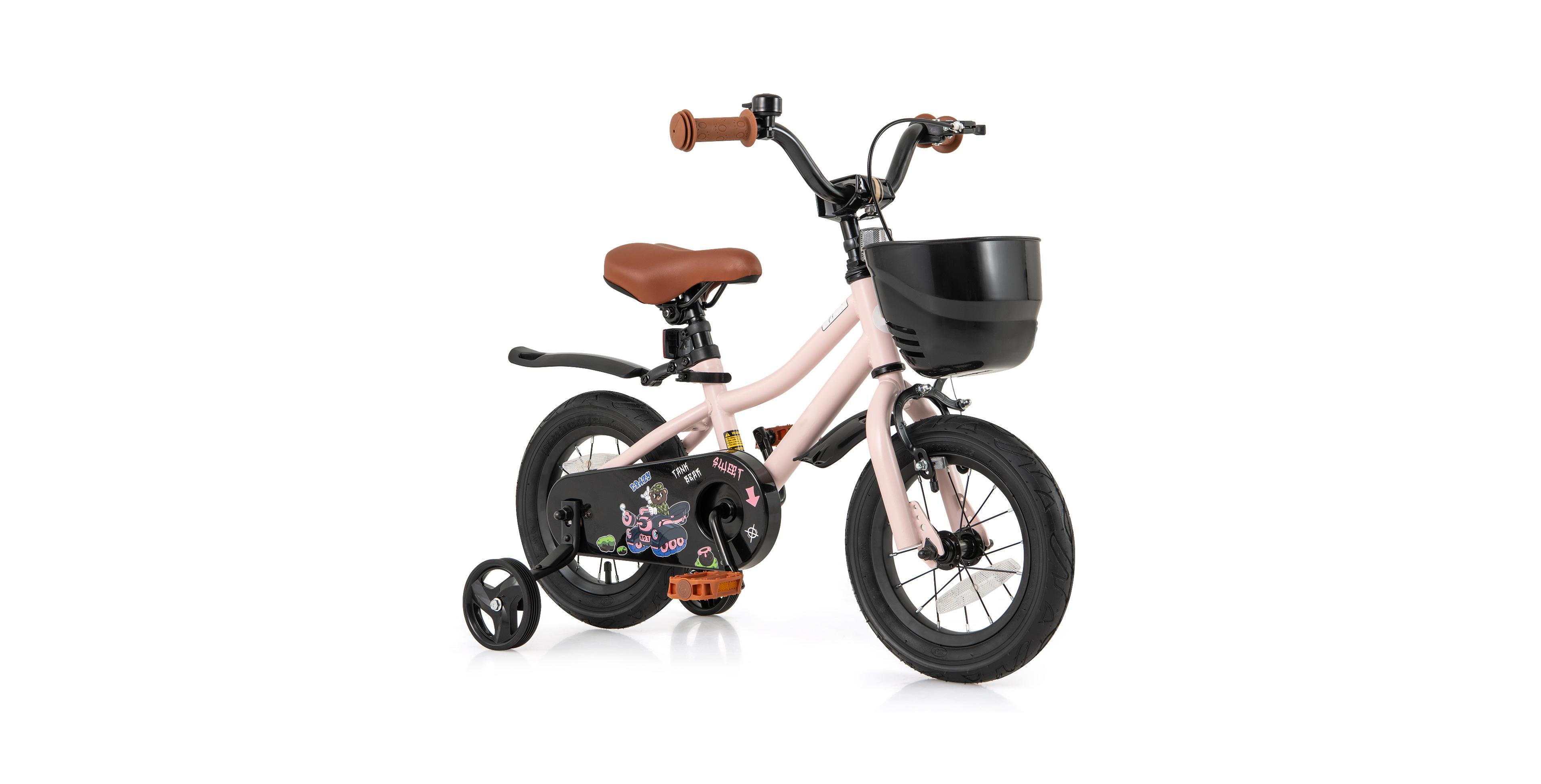 Sugift 14 Inches Kids Bike with Basket and Adjustable Handlebar for 3-8 Years Old