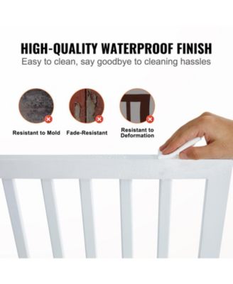 3-Panel Foldable Freestanding Pet Gate, 60" W x 24" H, White