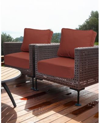 Outdoor Patio Chair Cushions Set, Sunbrella Fabric Weather-Resistant Outdoor Cushion with Individual Pocket Springs