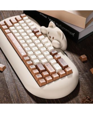 Coffee Cat PBT keycaps set, 152 dye-sub keys with key puller, fits Cherry/Gateron MX mechanical keyboards