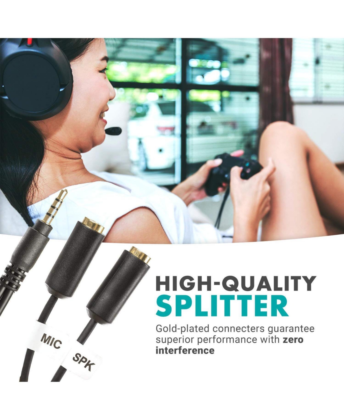 Movo TCB1 3.5mm Trs (Female) Microphone to Trrs (Male) Smartphone Adapter