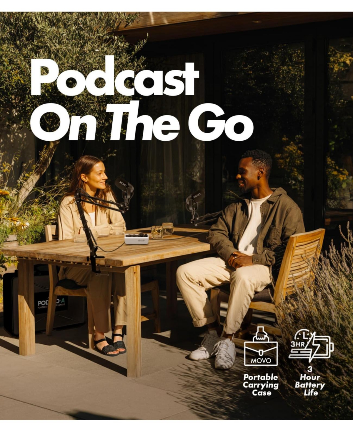 Movo PodPro-a Portable Podcasting Bundle for 2 for Smartphones and Computers