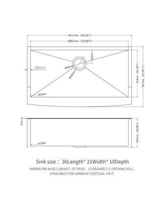 36x21x10inch Gunmetal Black Farmhouse Kitchen Sink Stainless Steel Apron Front 16 Gauge