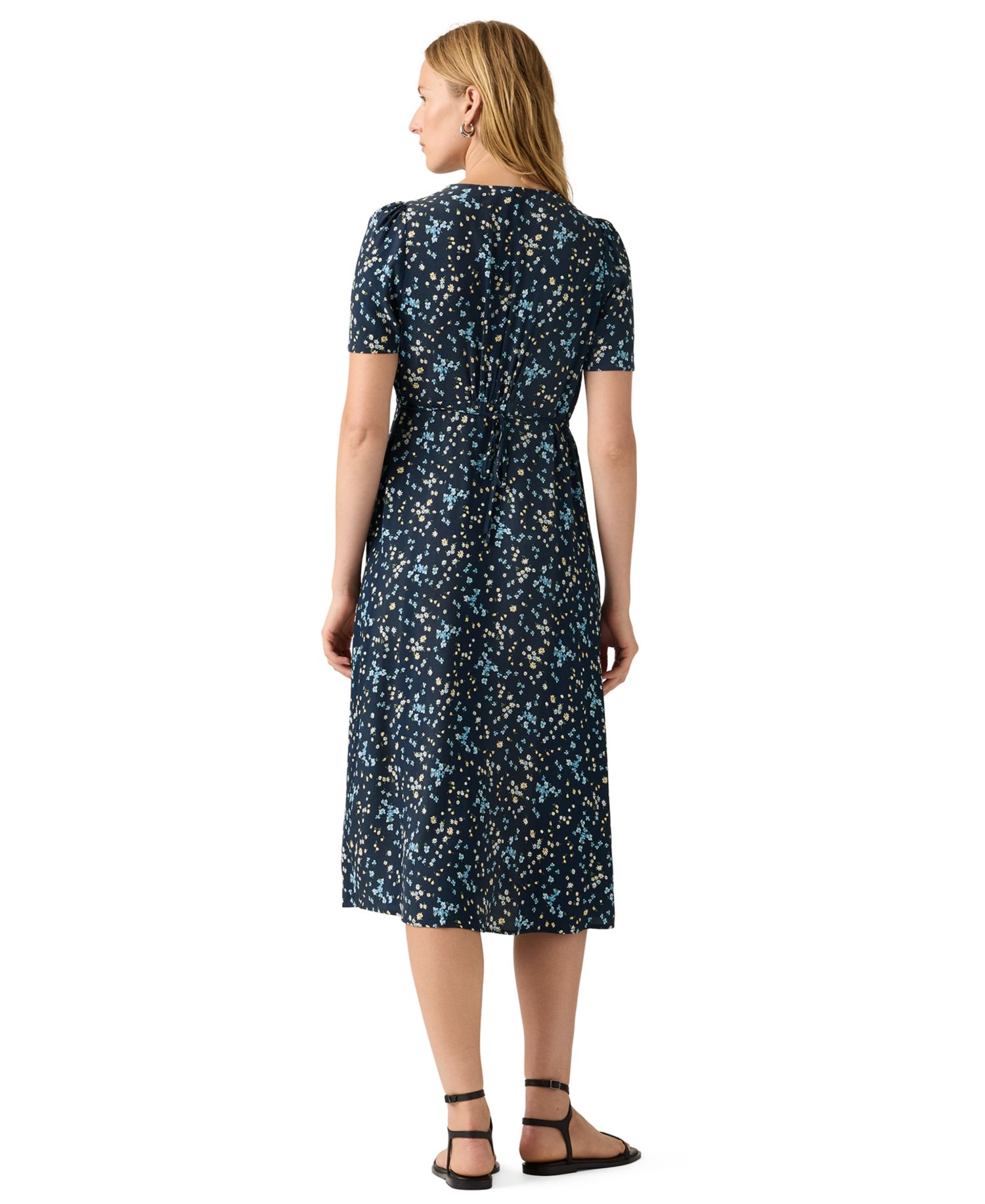Women's Paola Short-Sleeve Crepe Midi Dress
