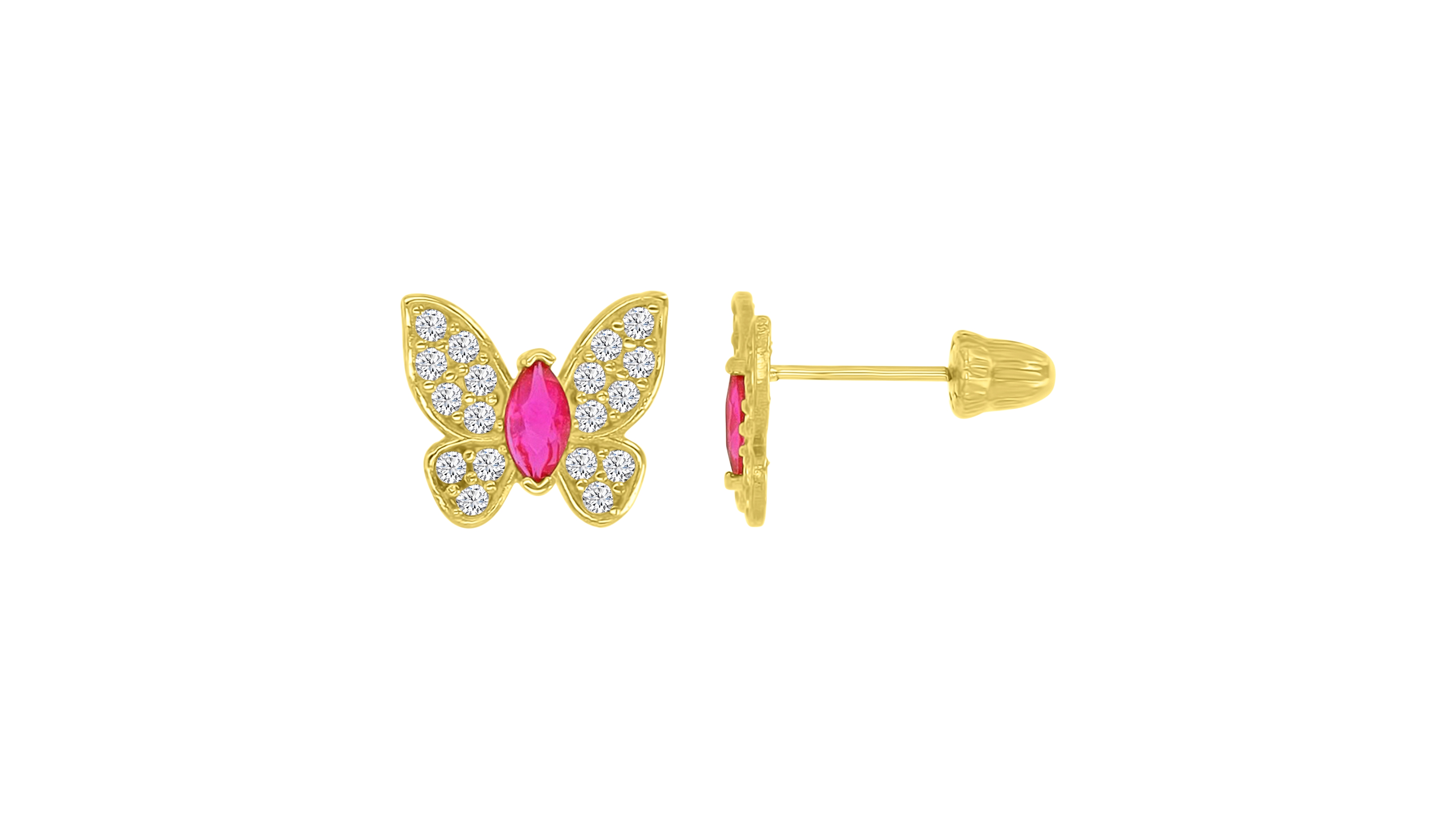 Macy's 14K Yellow Gold Butterfly Screw Back Stud Earrings