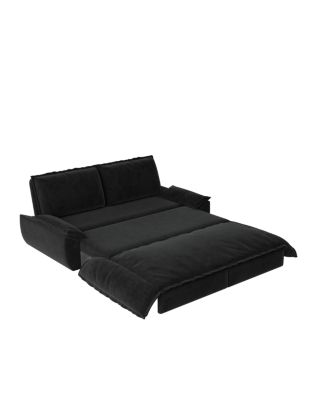 73.2" Queen Pull-Out Sofa Bed – 3-in-1 Convertible Velvet Sleeper with Chaise Lounge for Living or Guest Room