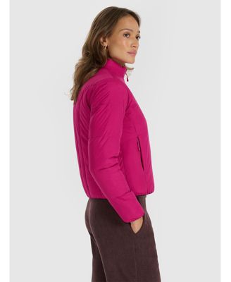 Women's down jacket with synthetic filling - pink