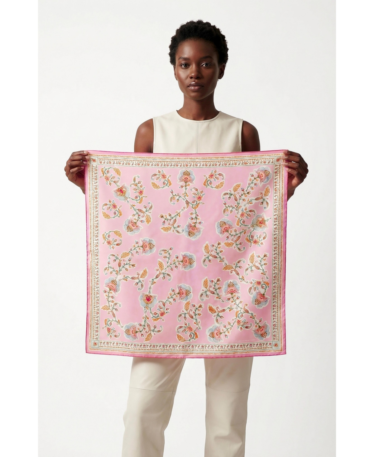 Jessie Zhao New York Blush Charm Double Sided Silk Scarf